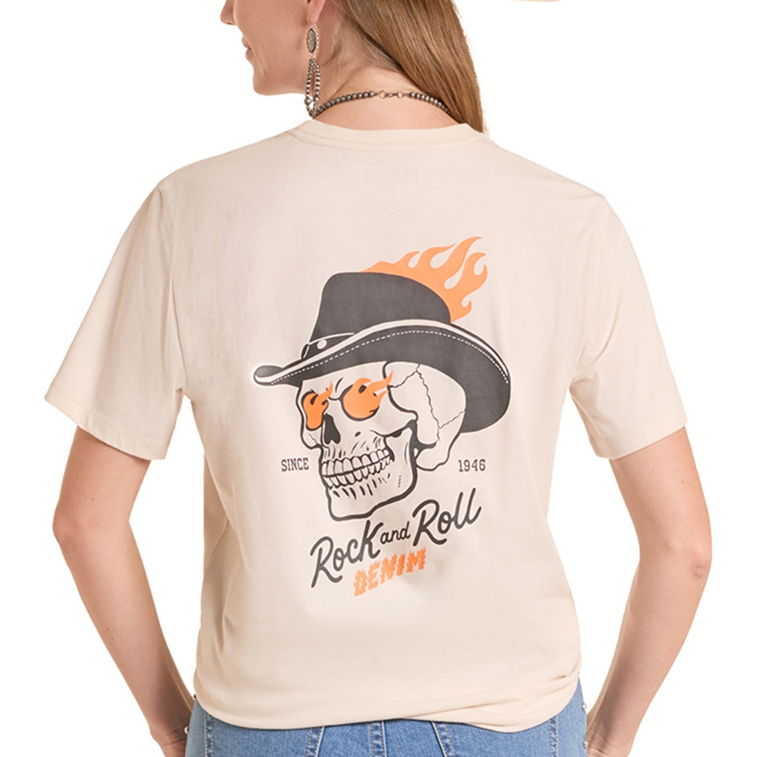Rock & Roll Denim Unisex Cowboy Skull Graphic T-Shirt