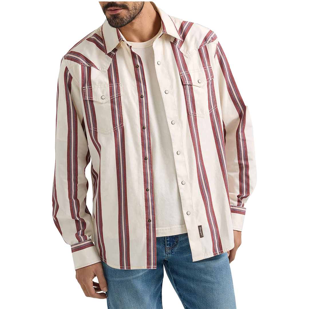 Chemise à manches longues à boutons-pression Wrangler Retro Premium pour homme