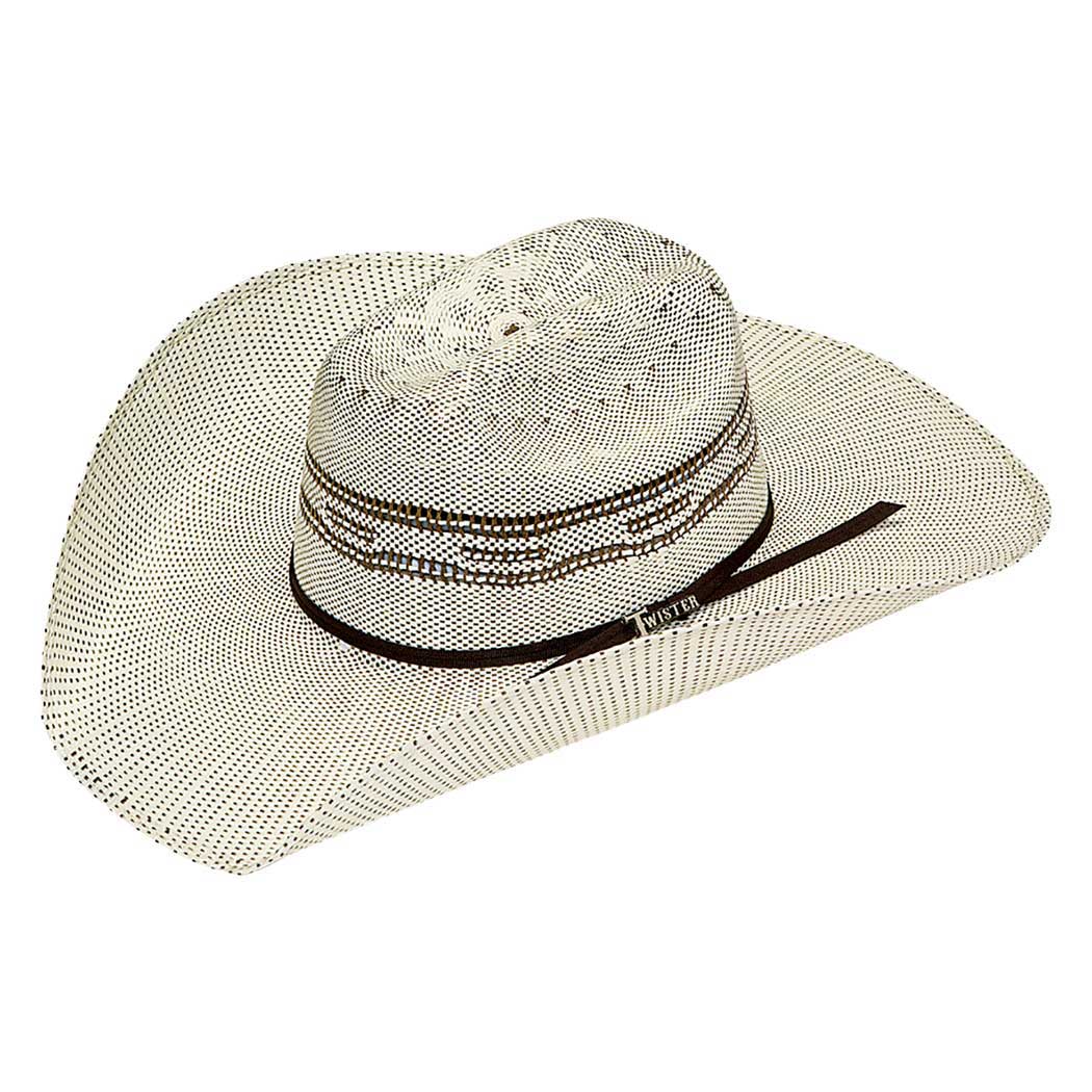 Chapeau de cowboy en paille bicolore Twister modèle Cattleman