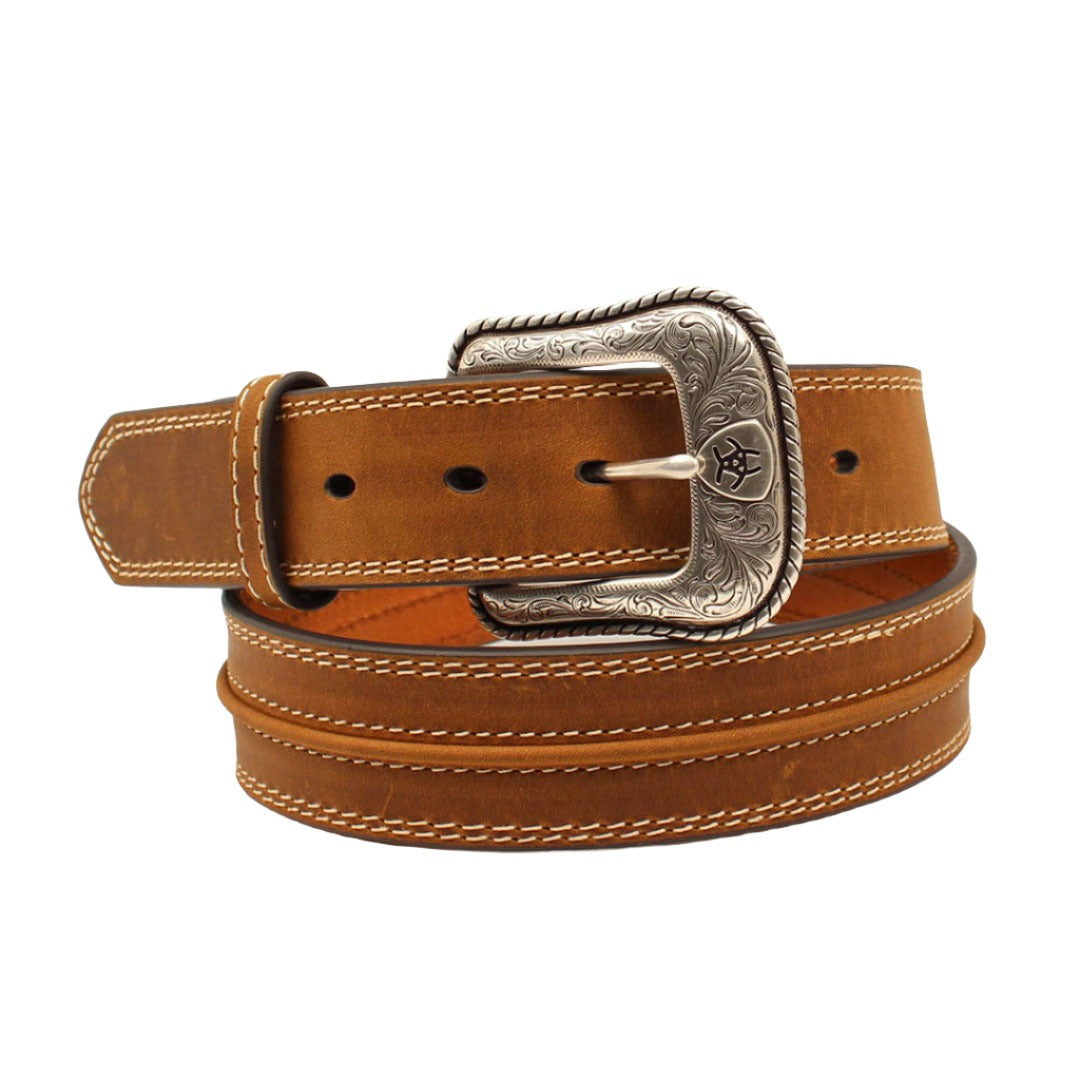 Ceinture en cuir avec surpiqûres pour homme Ariat