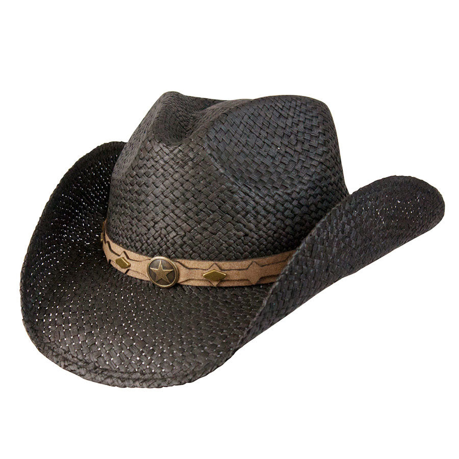 Chapeau de cowboy en paille raphia Country Western Conner Hats