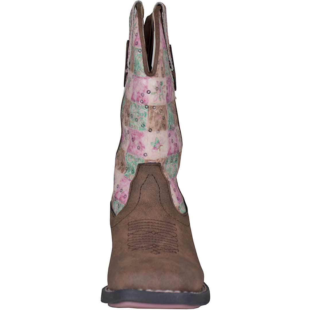 Bottes de cow-girl à bout carré Floral Shine Roper pour filles