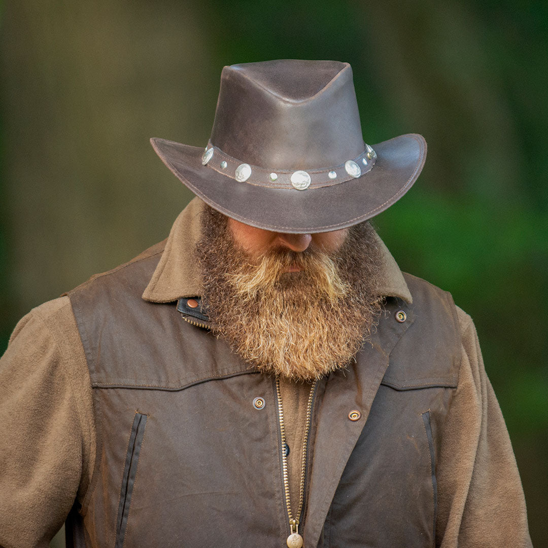 Chapeau en cuir style Western Wagga Wagga d'Outback Trading Co.