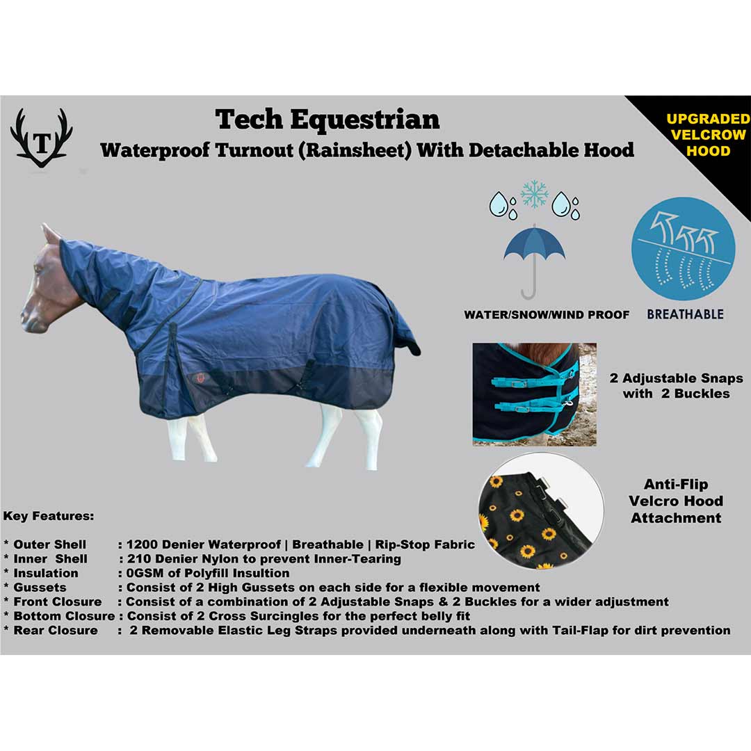 Chemise de pluie Tech Equestrian avec couvre-cou amovible