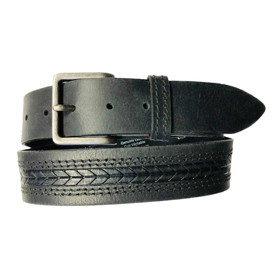 Cowboy Collection Men's Arrow Embossed Leather Belt