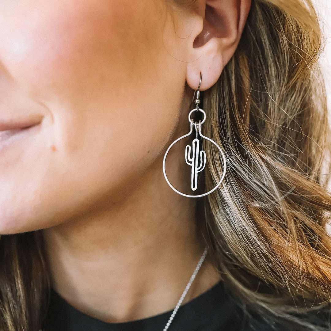 Vogt Silversmiths The Desert Dreamer Cactus Hoops