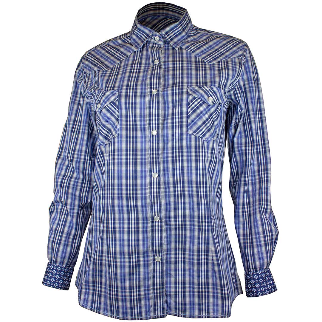 Chemise à pression à carreaux et rayures pour femme Rough Stock
