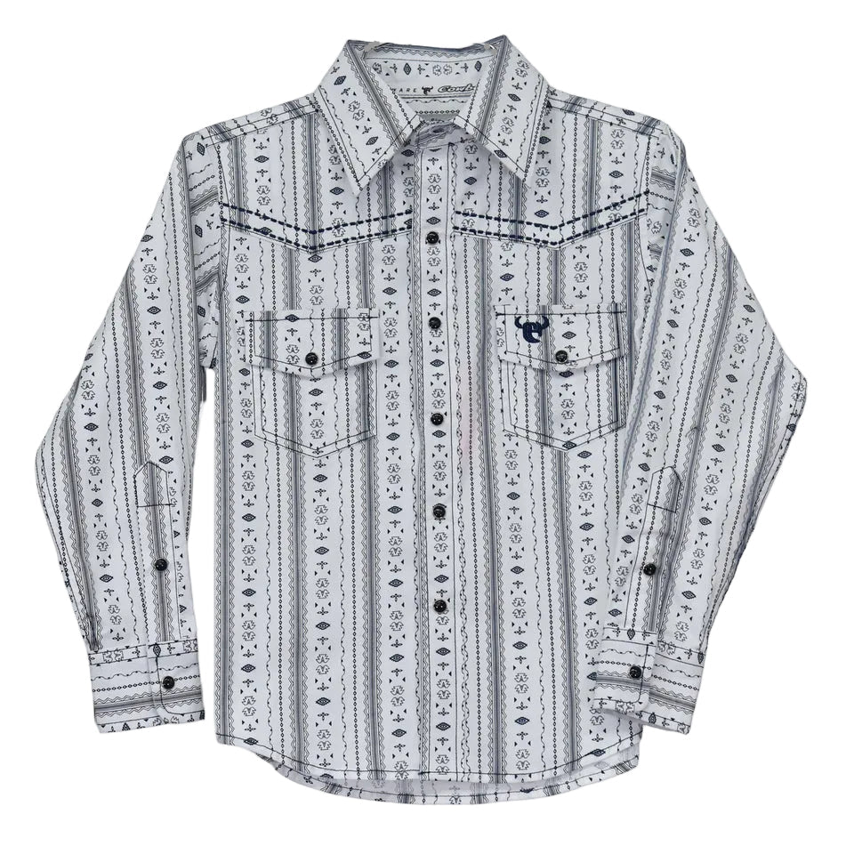 Chemise à manches longues et boutons-pression avec imprimé Bronco Cowboy Hardware pour tout-petits garçons