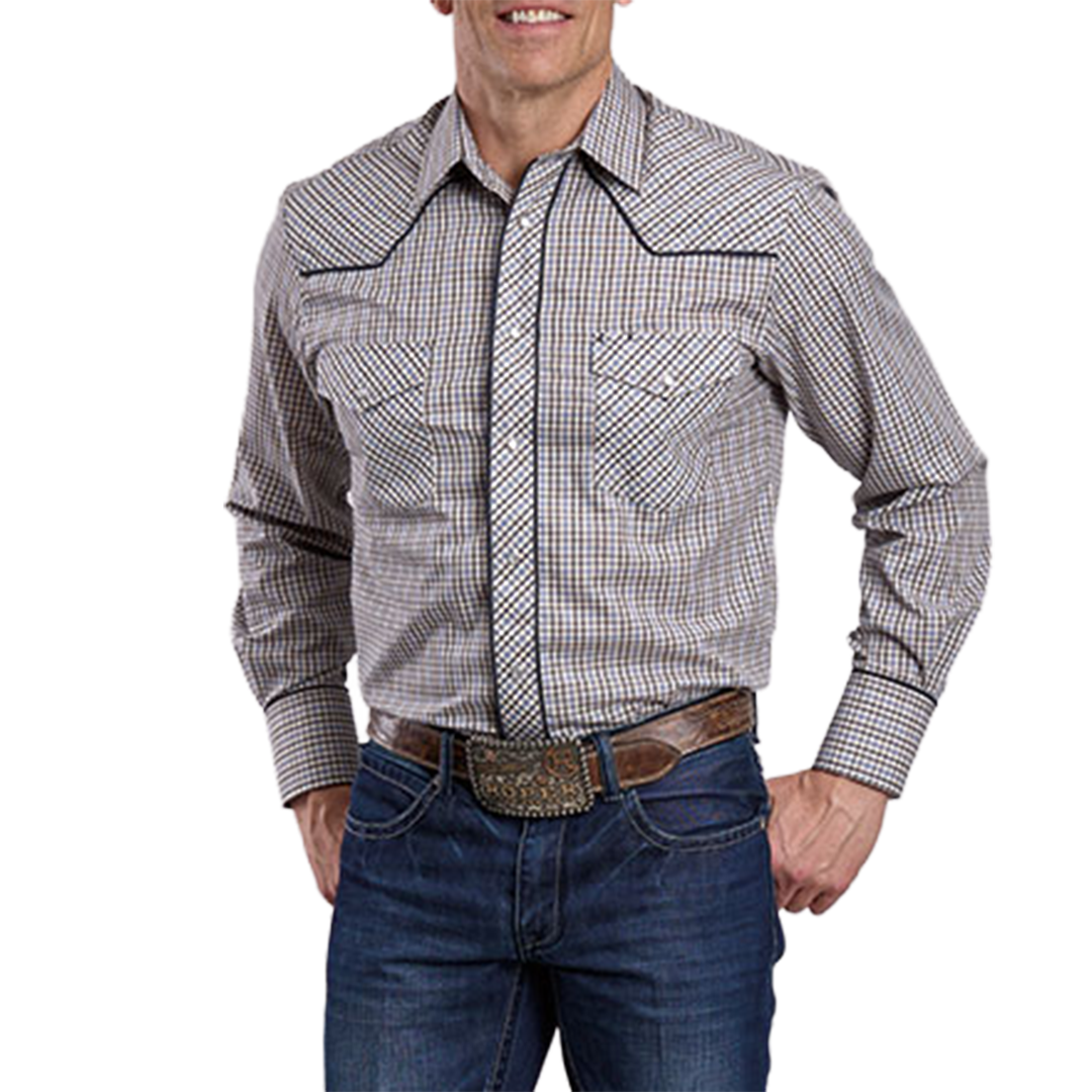 Chemise à manches longues boutonnée à imprimé intégral pour homme de la collection Amarillo de Roper