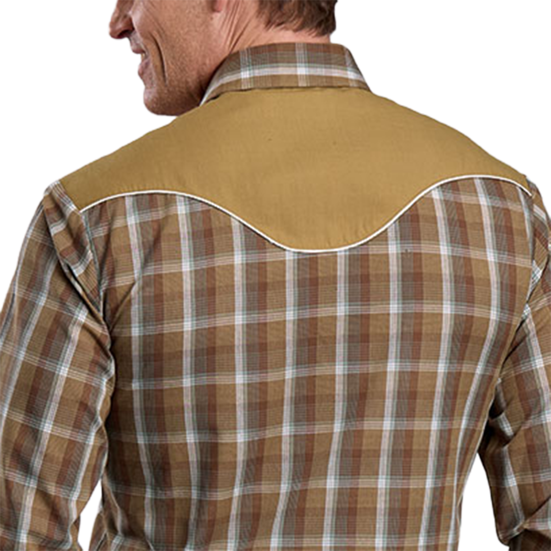 Roper Men's Plaid Printed Long Sleeve Snap Shirt