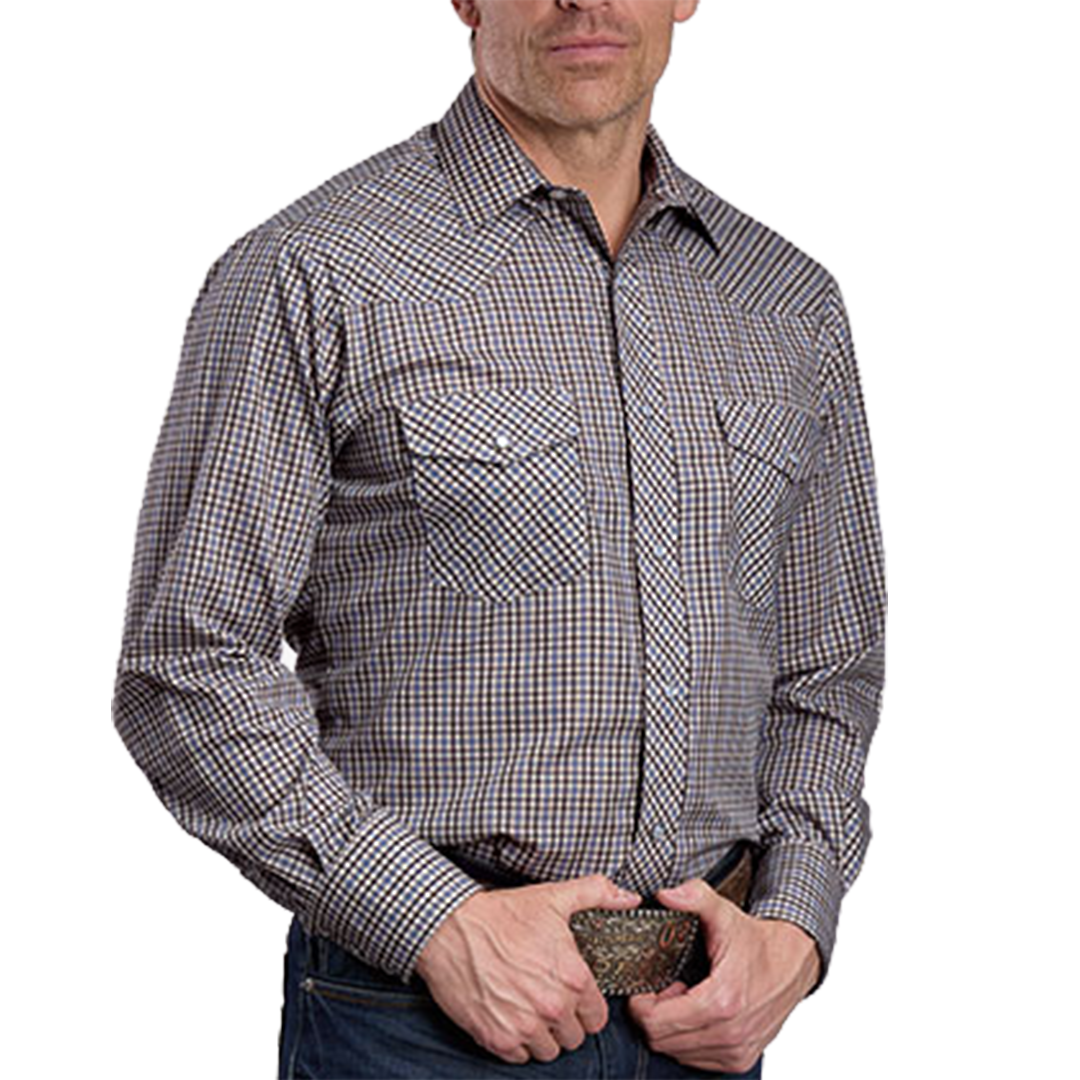 Chemise à manches longues boutonnée à imprimé intégral pour homme de la collection Amarillo de Roper