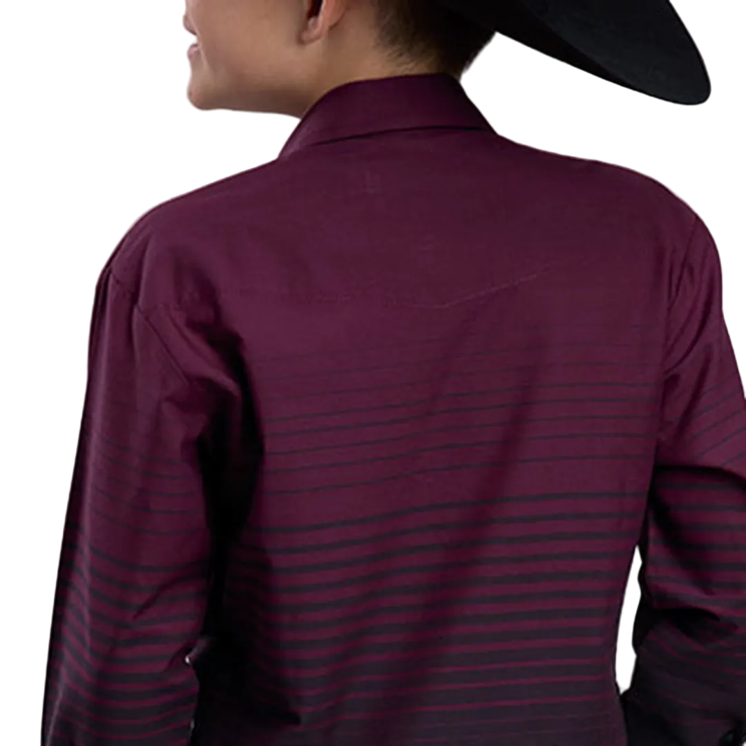Roper Boys' Border Stripe Long Sleeve Snap Shirt