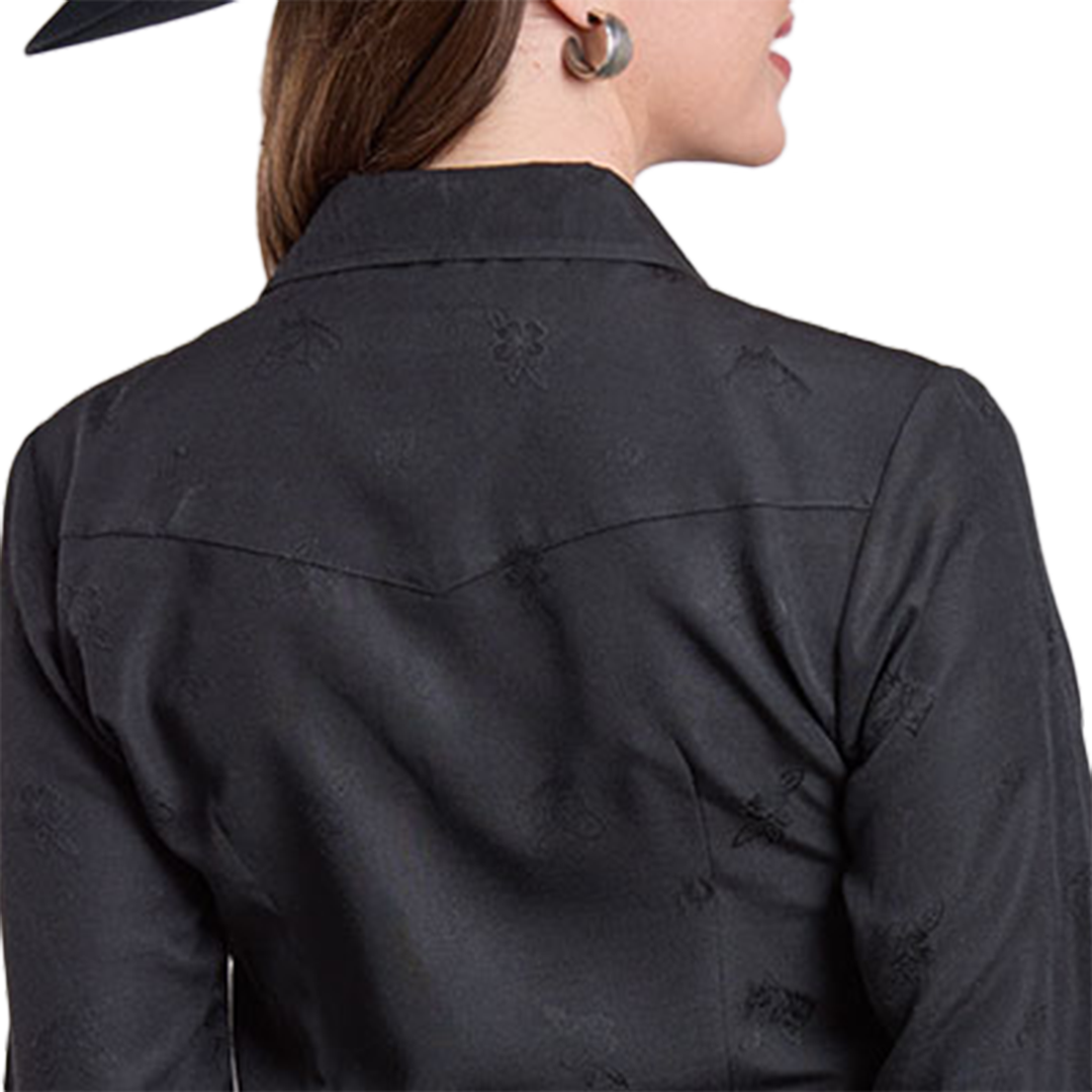 Roper Women's Horse & Flower Print Long Sleeve Snap Shirt