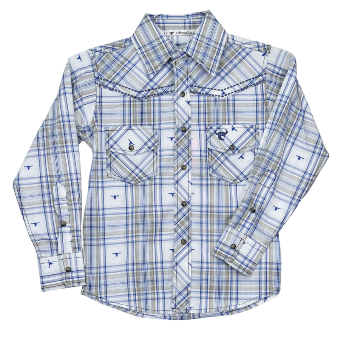 Chemise à manches longues et boutons-pression avec imprimé Bronco Cowboy Hardware pour tout-petits garçons