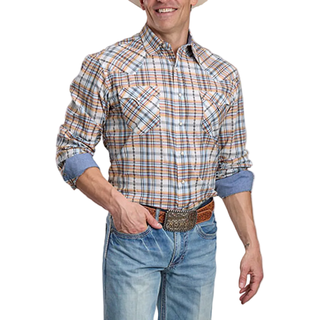 Roper Men's Plaid Long Sleeve Snap Shirt