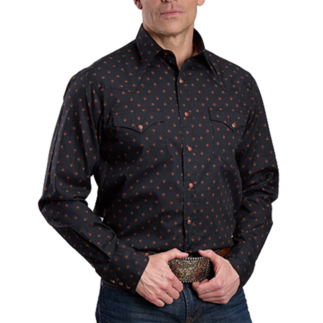 Roper Men's West Made Collection Aztec Printed Long Sleeve Snap Shirt