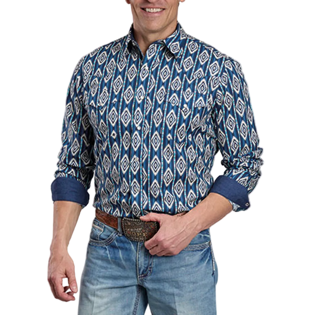 Chemise à manches longues boutonnée à imprimé intégral pour homme de la collection Amarillo de Roper