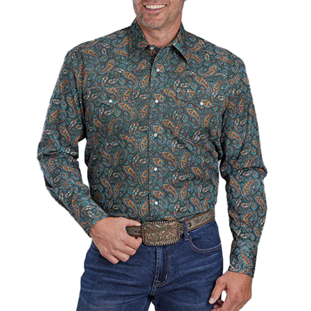 Roper Men's Amarillo Collection Paisley Long Sleeve Snap Shirt