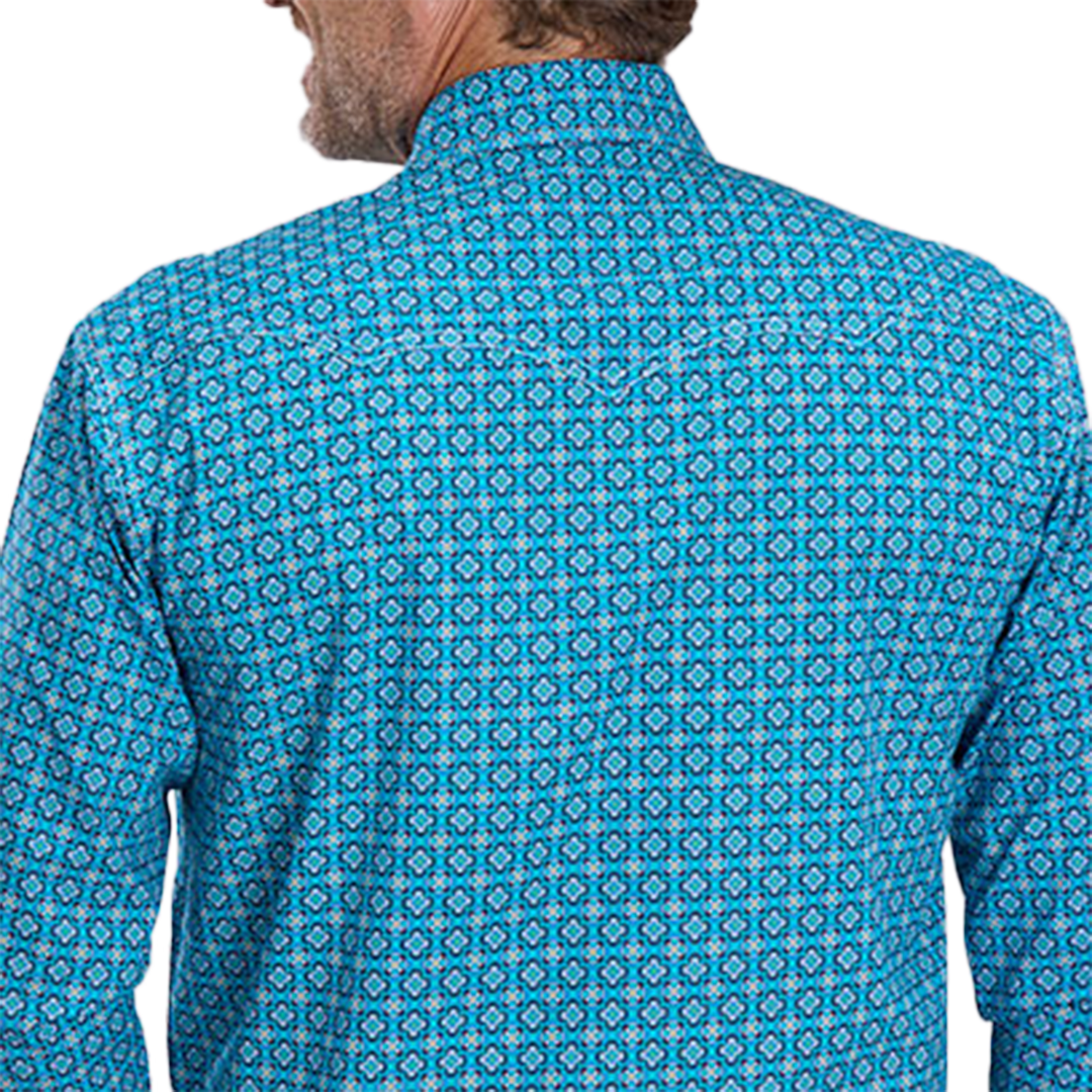 Roper Men's Amarillo Collection Geometric Print Long Sleeve Snap Shirt