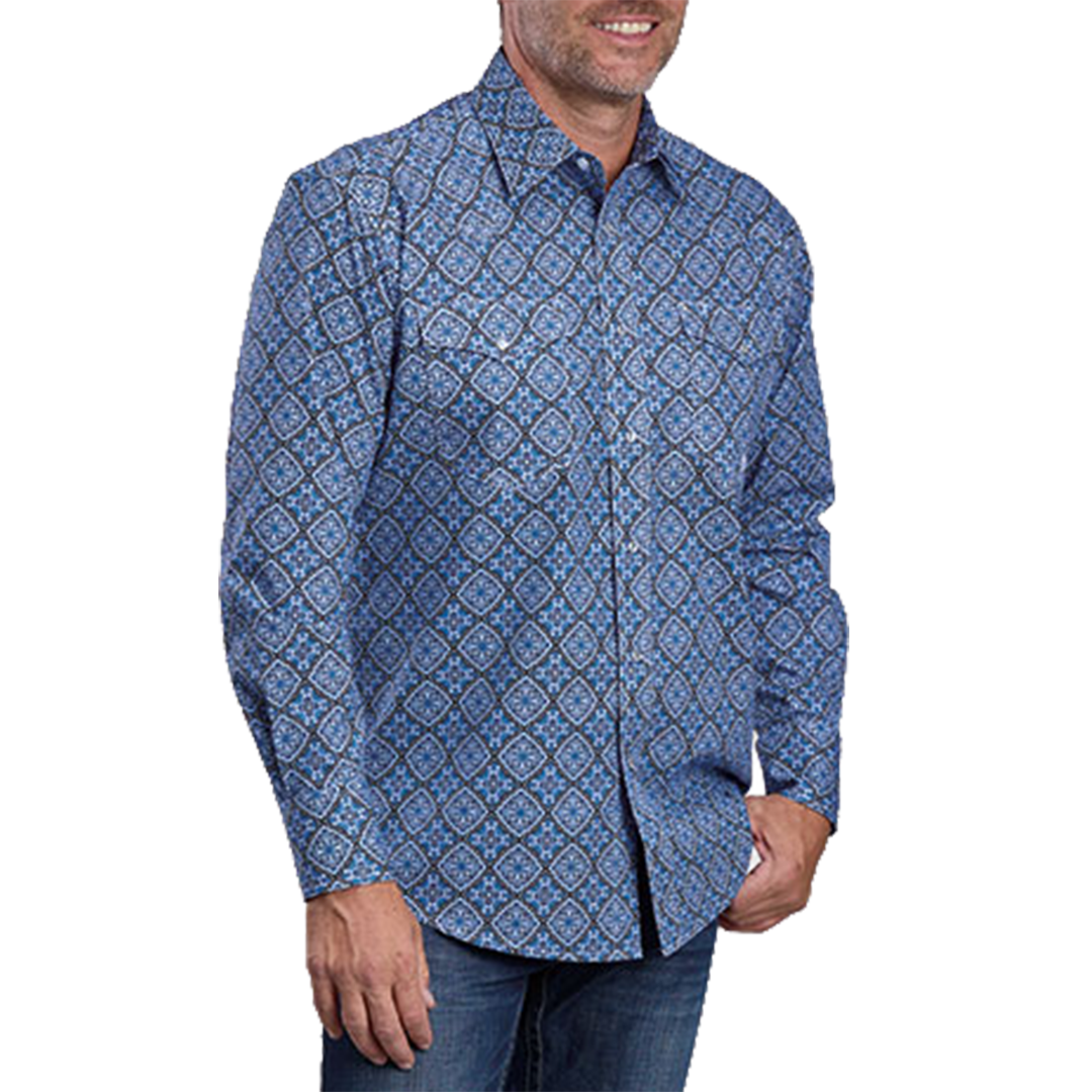 Chemise à manches longues boutonnée à imprimé intégral pour homme de la collection Amarillo de Roper