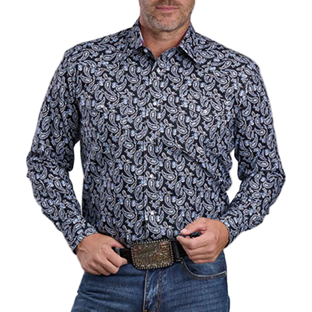 Roper Men's Amarillo Collection Paisley Printed Long Sleeve Snap Shirt