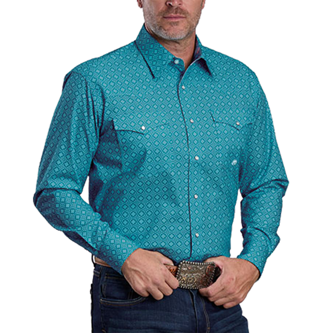 Chemise à manches longues boutonnée à imprimé intégral pour homme de la collection Amarillo de Roper