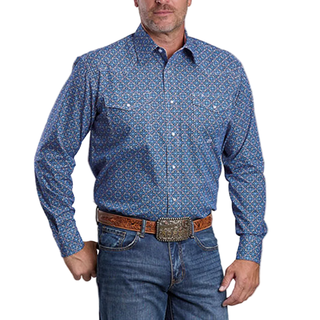 Chemise à manches longues boutonnée à imprimé intégral pour homme de la collection Amarillo de Roper
