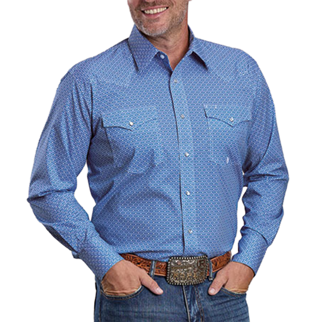 Roper Men's Amarillo Collection Geometric Printed Long Sleeve Snap Shirt