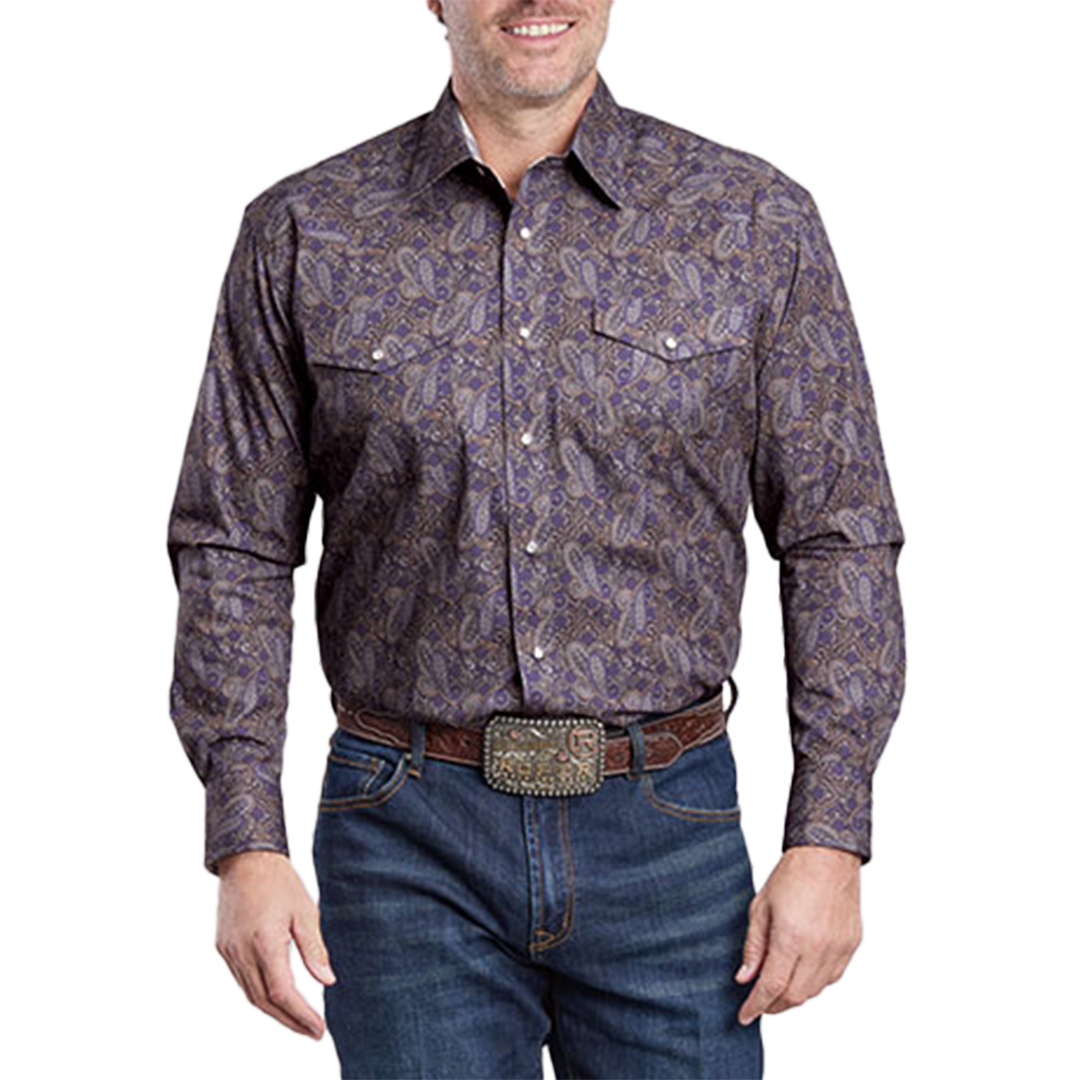 Roper Men's Amarillo Collection Paisley Long Sleeve Snap Shirt