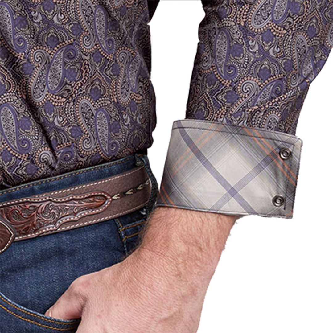 Roper Men's Amarillo Collection Paisley Long Sleeve Snap Shirt