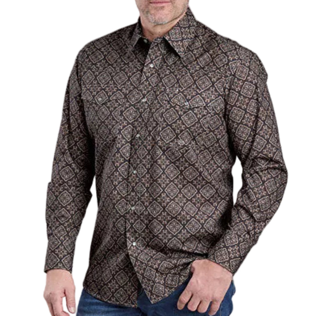 Roper Men's Amarillo Collection Medallion Printed Long Sleeve Snap Shirt