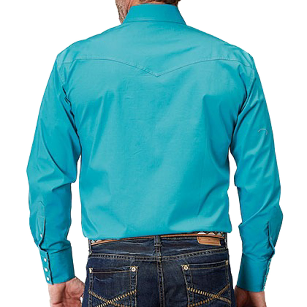 Roper Men's Amarillo Stretch Snap Shirt In Turquoise
