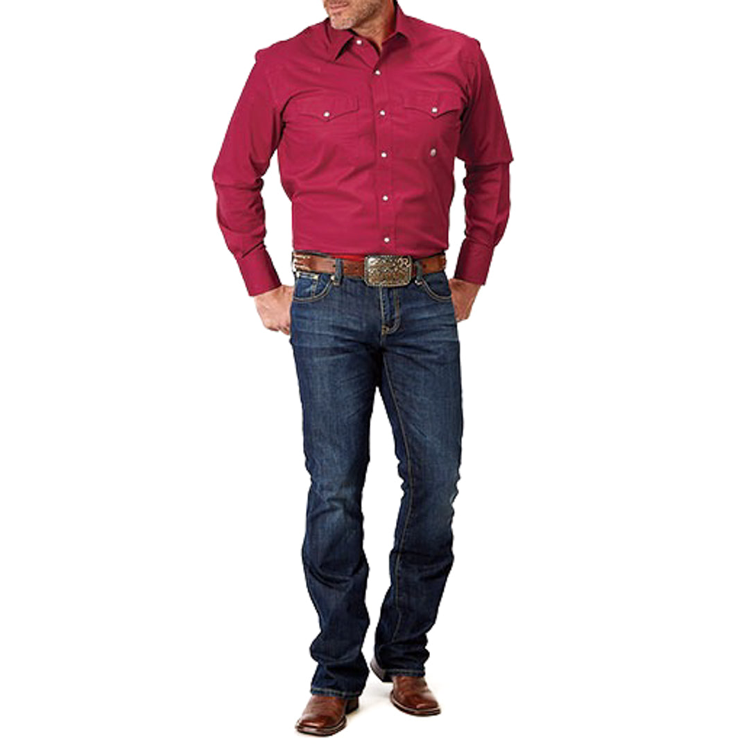 Roper Men's Amarillo Stretch Snap Shirt In Red