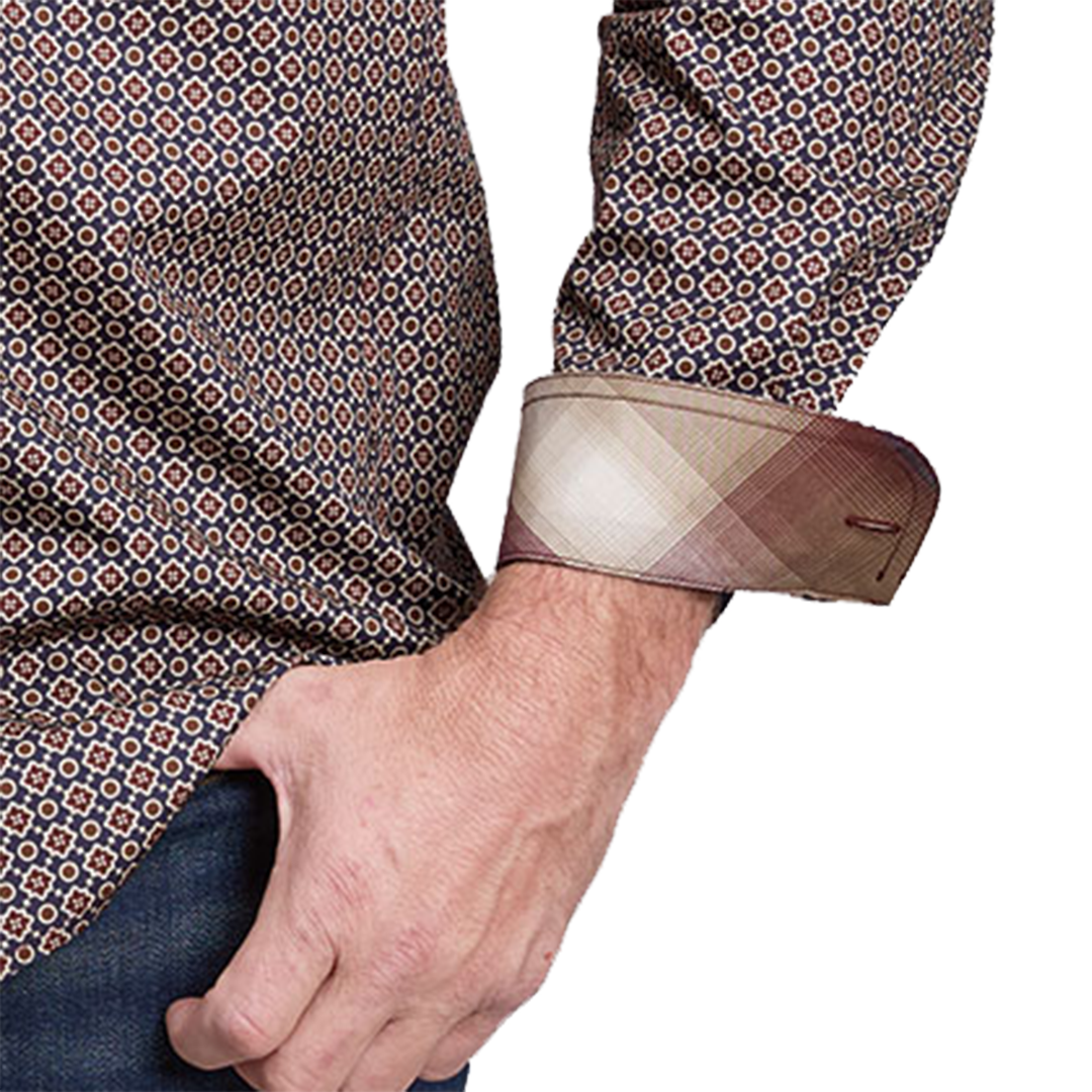 Roper Men's Amarillo Collection Allover Printed Long Sleeve Button Shirt