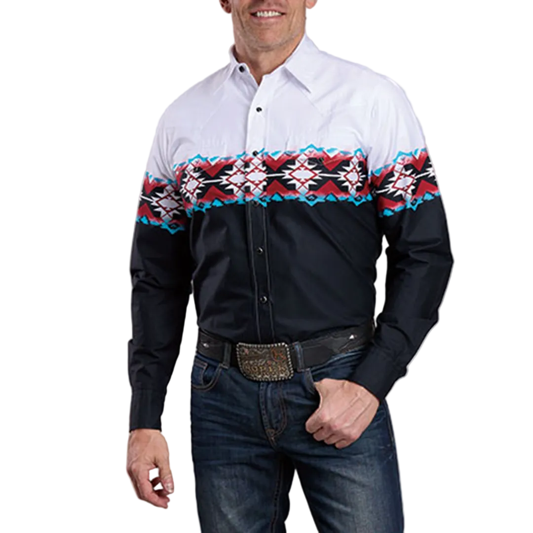 Chemise à manches longues boutonnée à imprimé intégral pour homme de la collection Amarillo de Roper