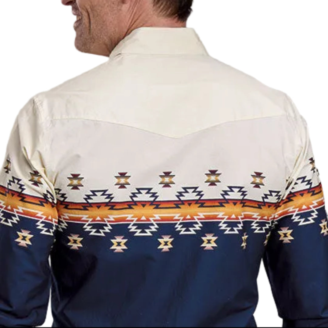 Chemise à manches longues boutonnée à imprimé intégral pour homme de la collection Amarillo de Roper