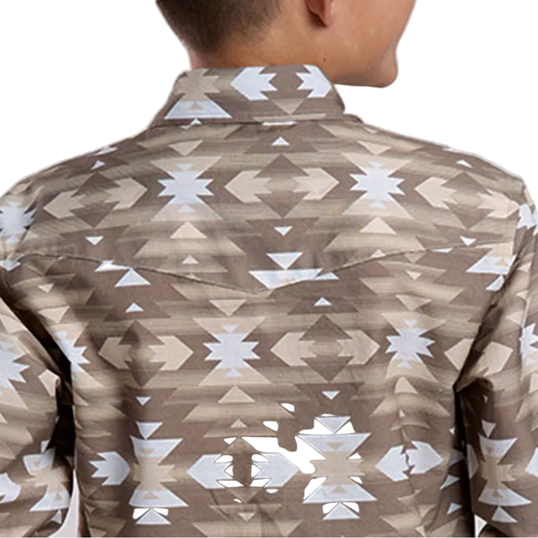 Chemise à manches longues et boutons-pression Roper Vintage Collection Scenic Border pour garçons