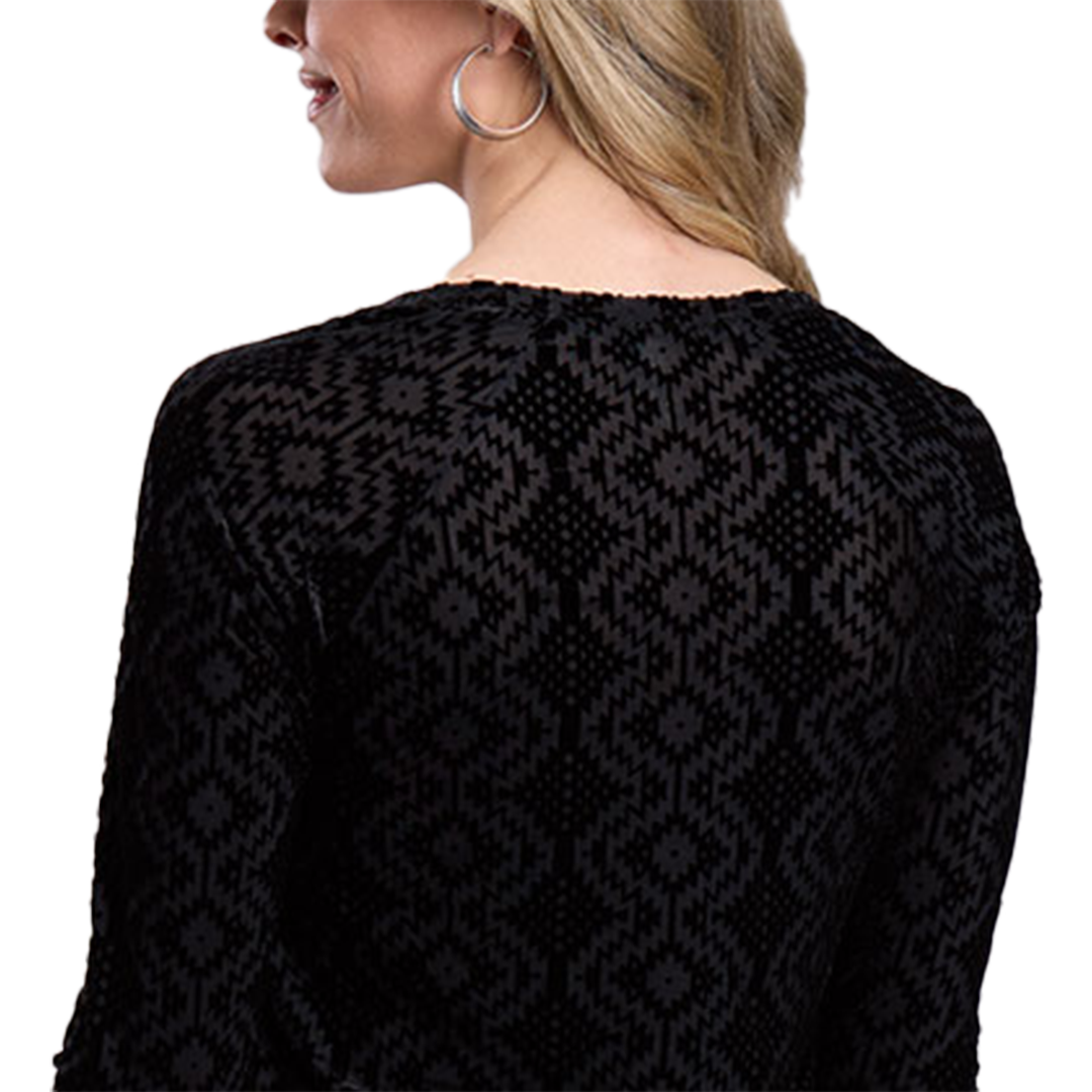 Roper Women's Mesh Velour Top