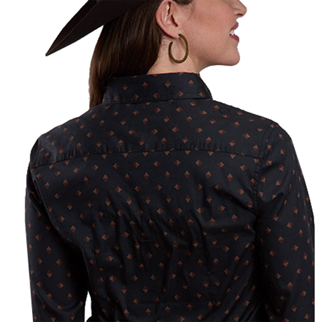Roper Women's Aztec Foulard Printed Long Sleeve Snap Shirt