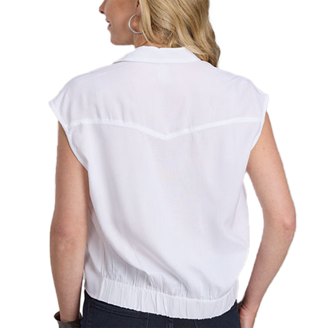 Roper Women's Embroidered Flower Print Sleeveless Shirt