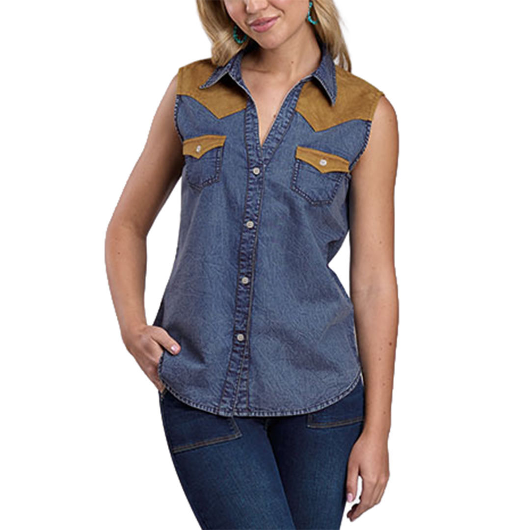 Roper Women's Denim Western Sleeveless Shirt