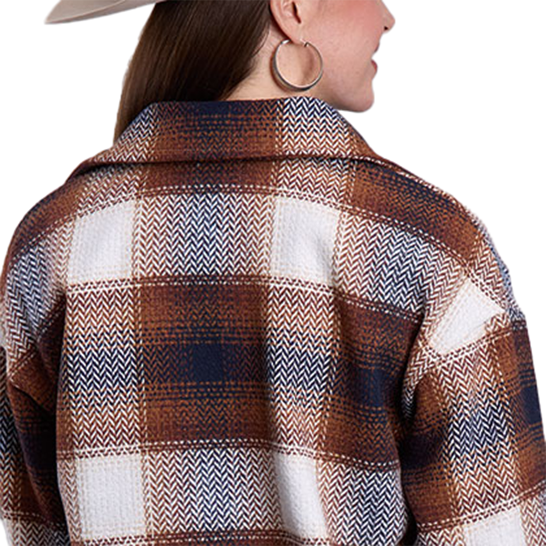 Roper Women's Large Scale Plaid Flannel Shirt Jacket