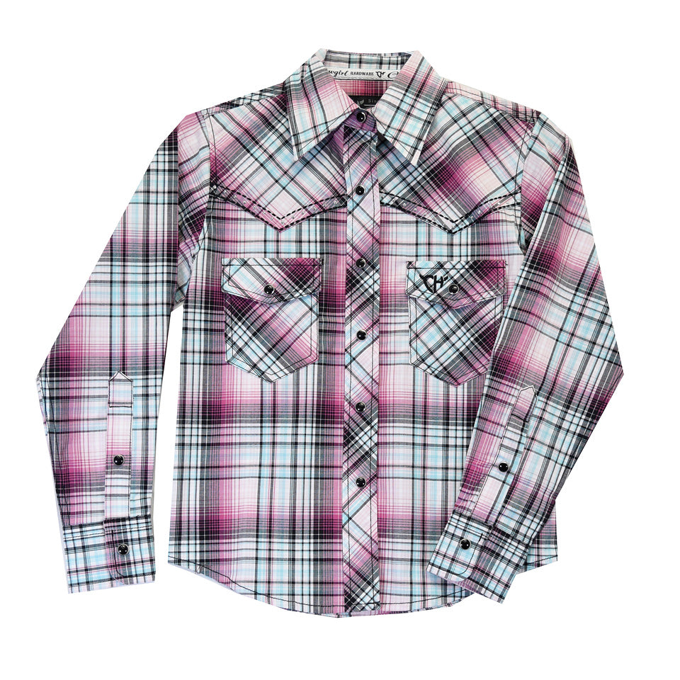 Cowgirl Hardware Toddler Girls' Shedua Western Long Sleeve Snap Shirt