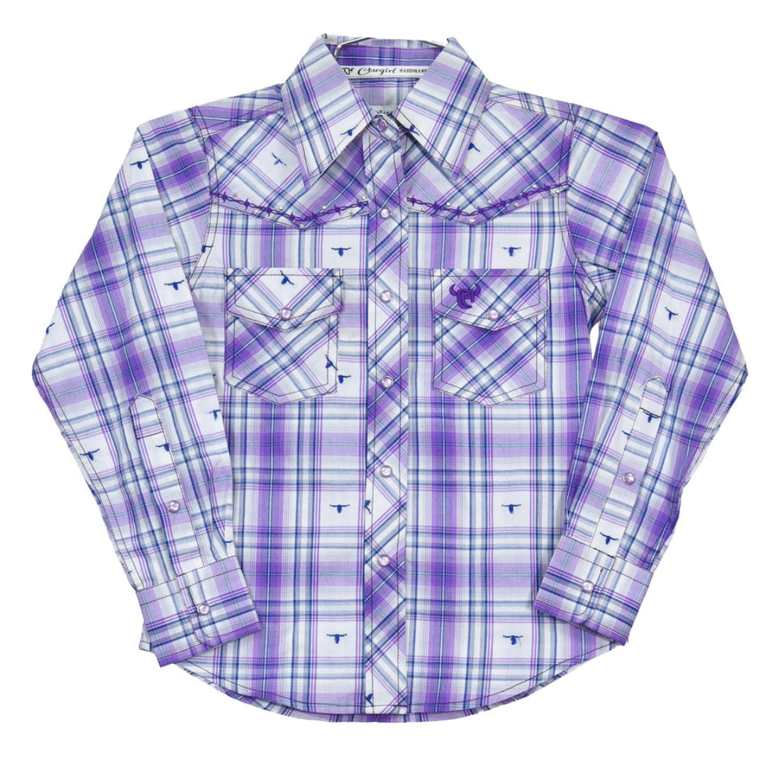 Cowgirl Hardware Toddler Girls' Plaid Print Snap Shirt