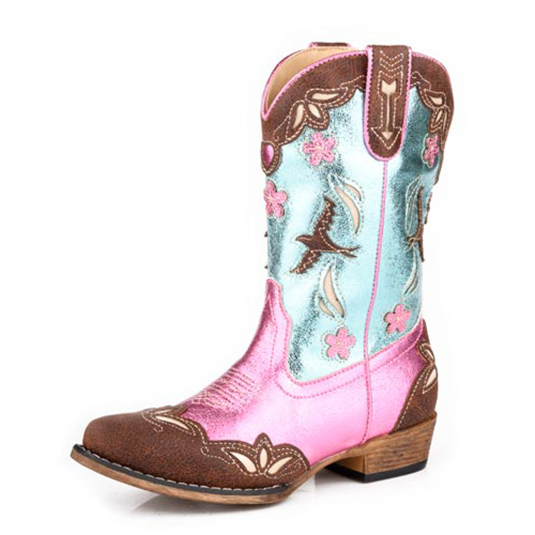 Bottes de Cowgirl Roper Métallisées pour Filles