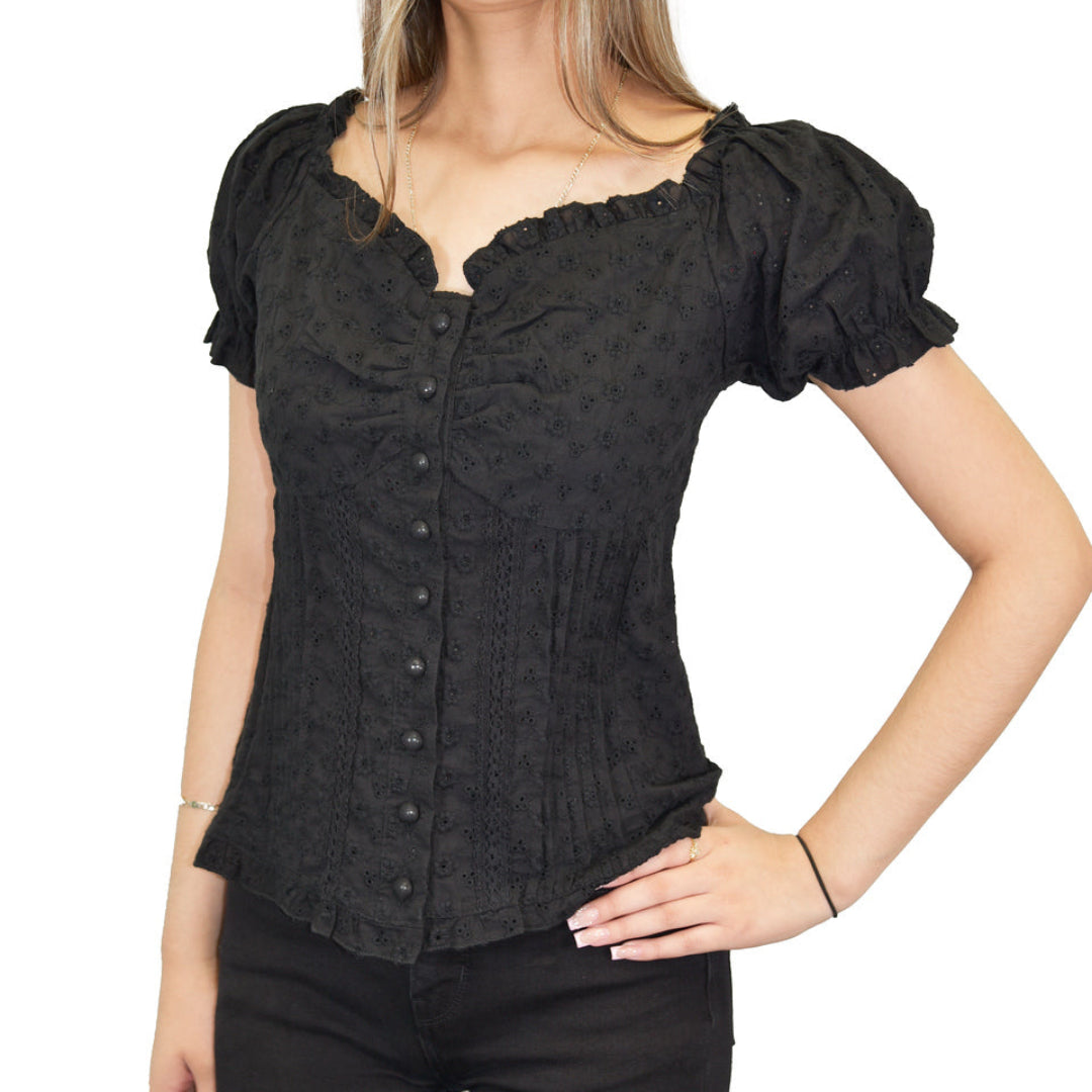 Cowgirl Hardware Women's Eyelet Peasant Top