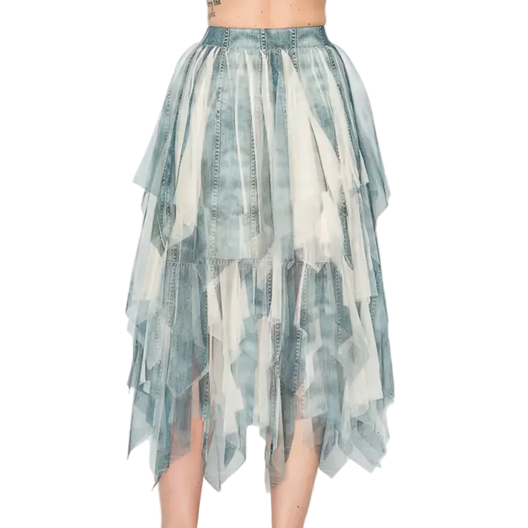 Origami By Vivien Women's Mesh Midi Skirt