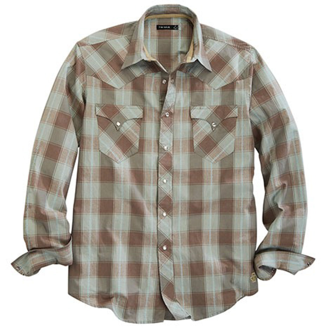 Tin Haul Men's Plaid Snap Shirt In Brown