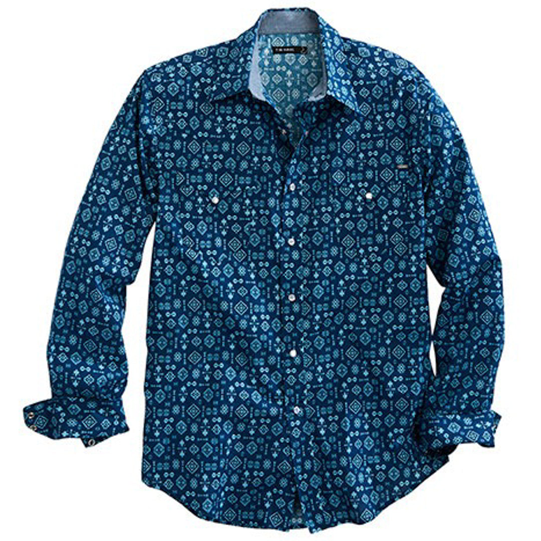 Tin Haul Men's Aztec Print Snap Shirt In Turquoise