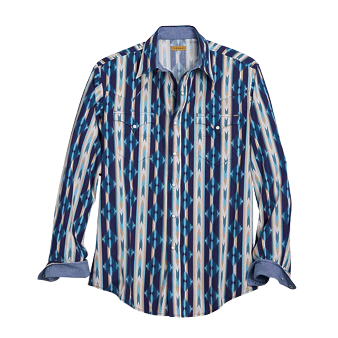 Tin Haul Men's Aztec Print Long Sleeve Snap Shirt